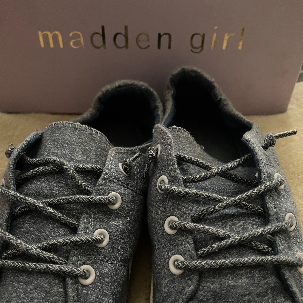 Madden Girl Slip ons. Comfortable. With box. Bottoms need cleaning.